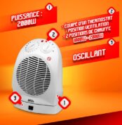 Svyruojantis ventiliatoriaus šildytuvas 2000 W