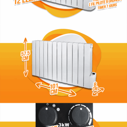 2000W-12 elemento skysčio inercijos radiatorius