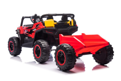 Vaikiškas elektrinis bagis su priekaba, raudonas - Image 9