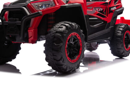 Vaikiškas elektrinis bagis su priekaba, raudonas - Image 11