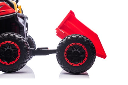 Vaikiškas elektrinis bagis su priekaba, raudonas - Image 6