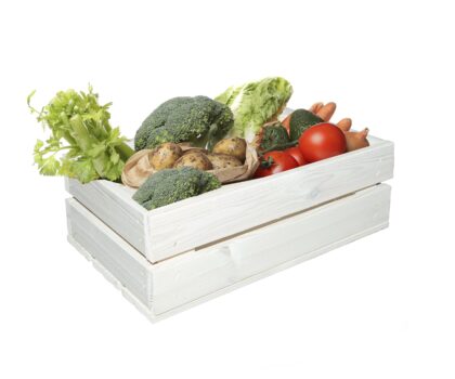 Medinė dėžė 32 x 20 x 14 cm, balta