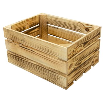 Medinė dėžė 40 x 30 x 21 cm, deginto medžio