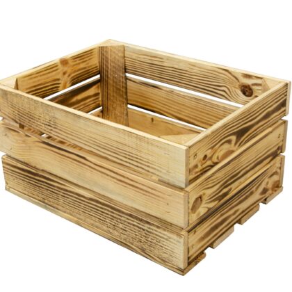 Medinė dėžė 40 x 30 x 21 cm, deginto medžio