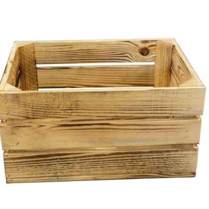 Medinė dėžė 40 x 30 x 21 cm, deginto medžio