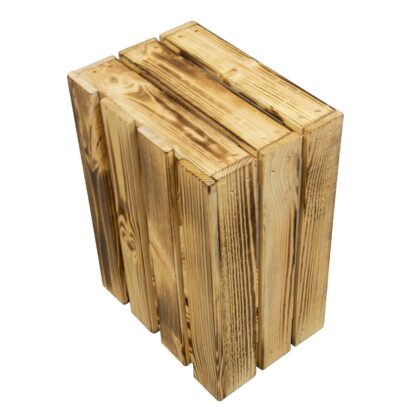 Medinė dėžė 40 x 30 x 21 cm, deginto medžio