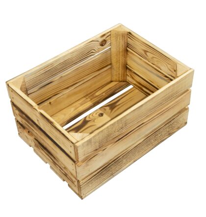 Medinė dėžė 40 x 30 x 21 cm, deginto medžio