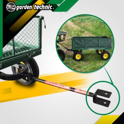 Plieninis vežimėlis su nuimamu brezentu, 500 kg - Image 2