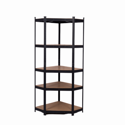 Kampinė sandėliavimo lentyna – stelažas 180x70x70x40 cm, 175 kg, juoda