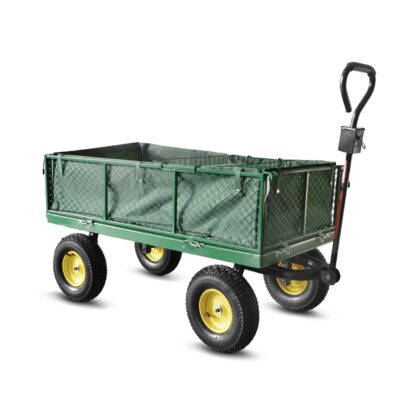 Plieninis vežimėlis su nuimamu brezentu, 500 kg