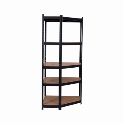 Kampinė sandėliavimo lentyna – stelažas 180x70x70x40 cm, 175 kg, juoda
