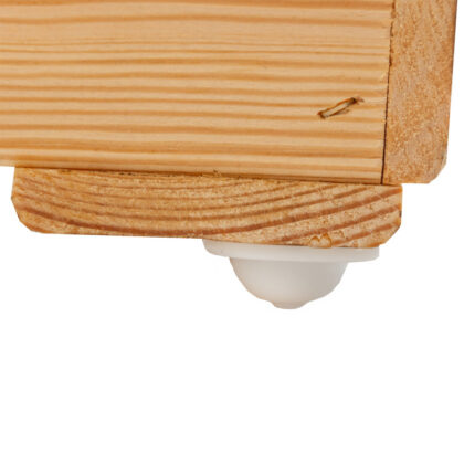 Medinė dėžė su perskyrimu ir ratukais, 50 x 40 x 30 cm, deginto medžio