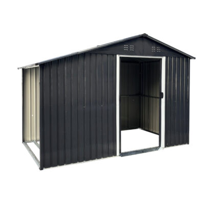 Metalinis sandėliukas su malkine, 9,35 m2, antracitas