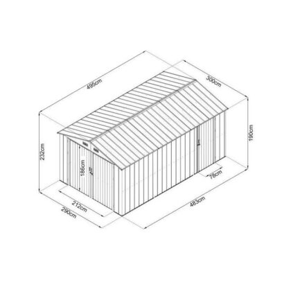 Metalinis garažas su sandėliuku, 15 m2