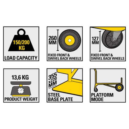 STANLEY MT519 daugiafunkcinis sunkvežimis 200 kg / 150 kg