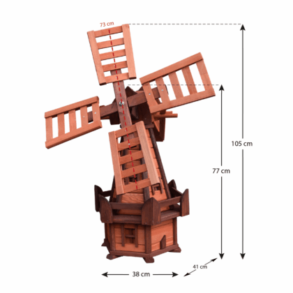 dekoracija "malūnas", raudonmedžio