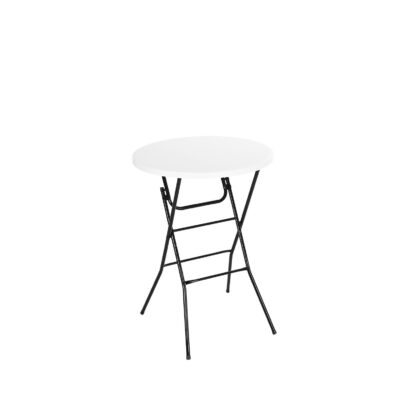 apvalus sulankstomas lauko stalas, 80 x 110 cm, baltas
