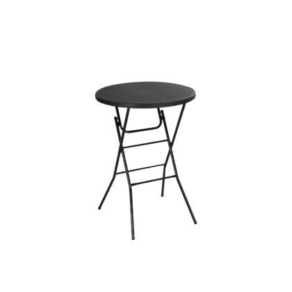 apvalus sulankstomas lauko stalas, 80 x 110 cm, juodas