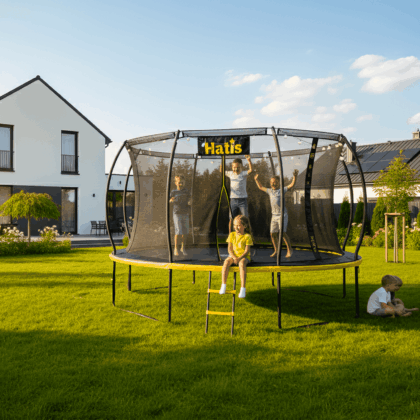 batutas hatis 4,88 m. su vidiniu apsauginiu tinklu ir laipteliais