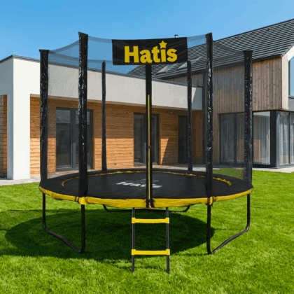 batutas hatis 2,44 m. su apsauginiu tinklu ir laipteliais