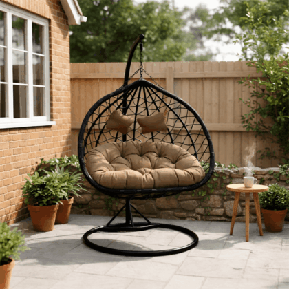 dvivietis pakabinamas krėslas „olivija”, kreminis