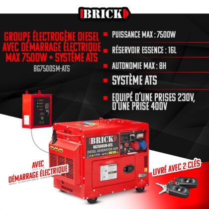 Generatorius 7500W dyzelinis Silenc.Demar.Aut