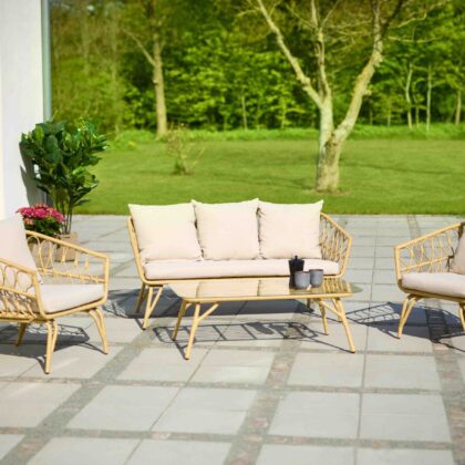 Lauko baldų komplektas "Margaretė", smėlio spalvos