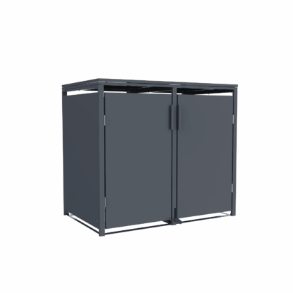 metalinė konteinerio stoginė, dviguba, su pedalu, antracito