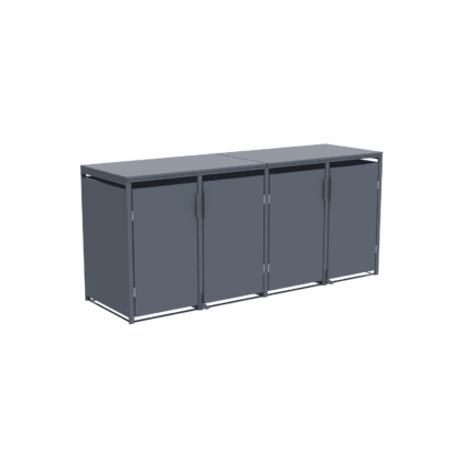 metalinė konteinerio stoginė, keturguba, su pedalu, antracito