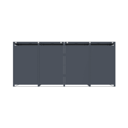 metalinė konteinerio stoginė, keturguba, su pedalu, antracito