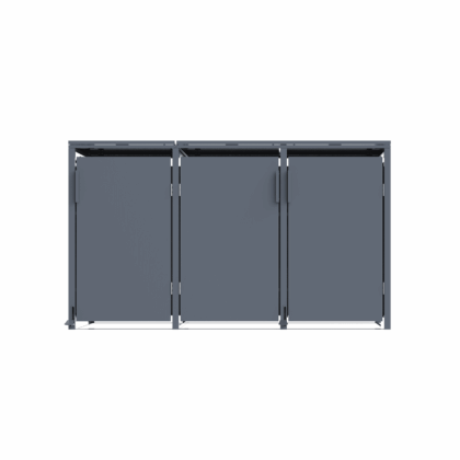 metalinė konteinerio stoginė, triguba, su pedalu, antracito