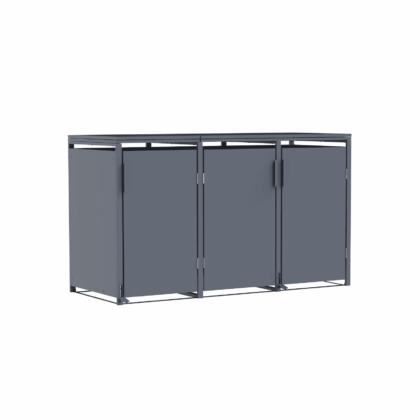 metalinė konteinerio stoginė, triguba, su pedalu, antracito