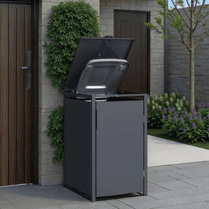 metalinė konteinerio stoginė, vienguba, su pedalu, antracito