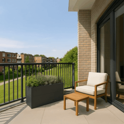 metalinis vazonas, 100 x 25 x 52 cm, antracito