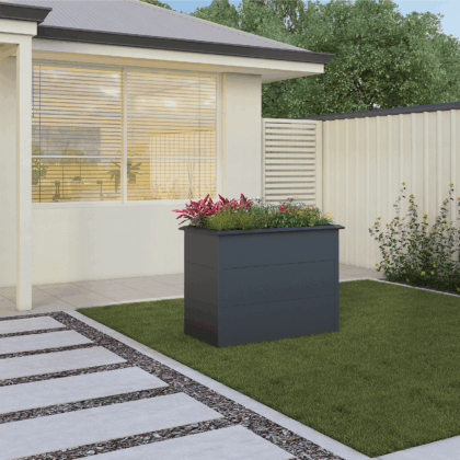 metalinis vazonas, 100 x 50 x 77 cm, antracito