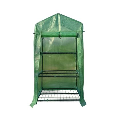 mini šiltnamis daigykla su lentynomis, 69x49x125 cm, žalias