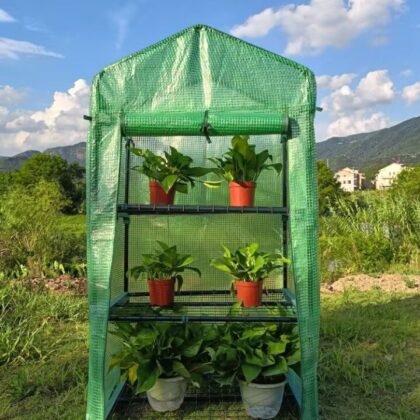 mini šiltnamis daigykla su lentynomis, 69x49x125 cm