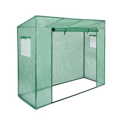 mini šiltnamis su armuota plėvele, 1.5 m2, 200x77x169/149 cm, žalias
