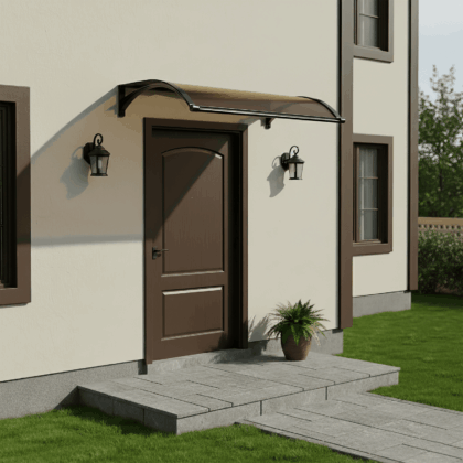 durų stogelis 100 × 150 cm, rudas