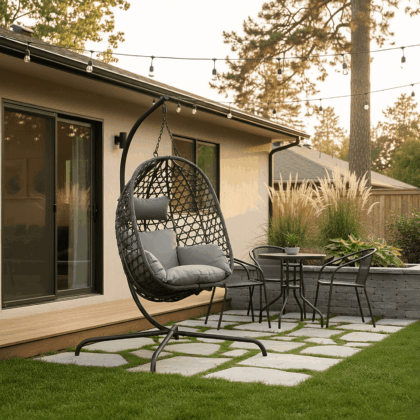 pakabinamas supamasis krėslas „karina”, pilkas