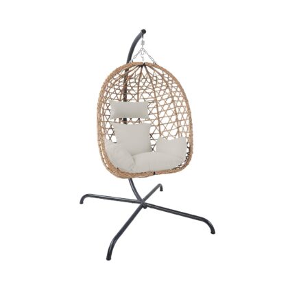 pakabinamas supamasis krėslas „linda”, kreminis