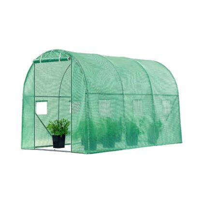 Šiltnamis su armuota plėvele, 7 m2, 3,5x2 m, žalias