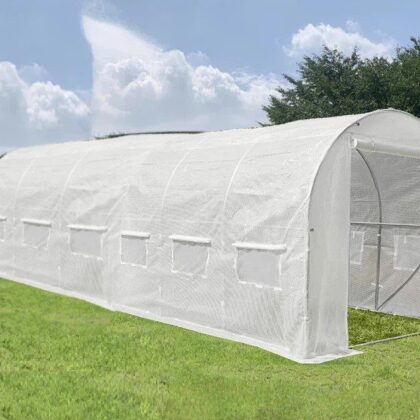 Šiltnamis su armuota plėvele, 18 m2, 6x3 m, baltas