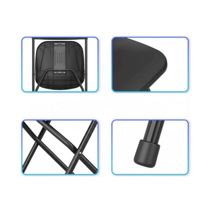 sulankstoma lauko kėdė, 43.5 x 43 x 79 cm, juoda