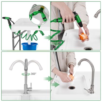 universalus sulankstomas lauko stalas, 108 x 58 x 92 cm