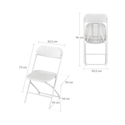 sulankstoma lauko kėdė, 45 x 45 x 80 cm, balta