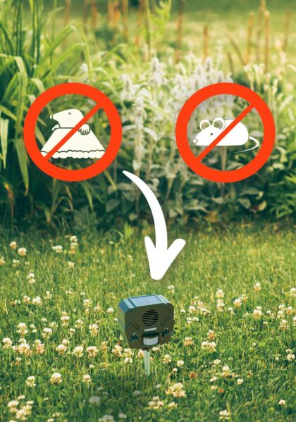 Ultragarsinis gyvūnų repelentas su saulės baterija