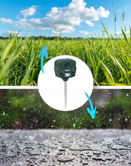 Ultragarsinis gyvūnų repelentas su saulės baterija