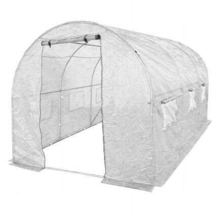 Šiltnamis su armuota plėvele, 7 m2, 2 x 3,5 m, baltas