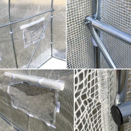 Šiltnamis su armuota plėvele, 7 m2, 2 x 3,5 m, baltas